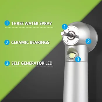 Tandheelkundige LED Hoge Snelheid Handstuk Tandarts Tips E-Generator Luchtturbine B2 M4 Drukknop Triple Water Keramische Rotor Tandheelkunde Sets
