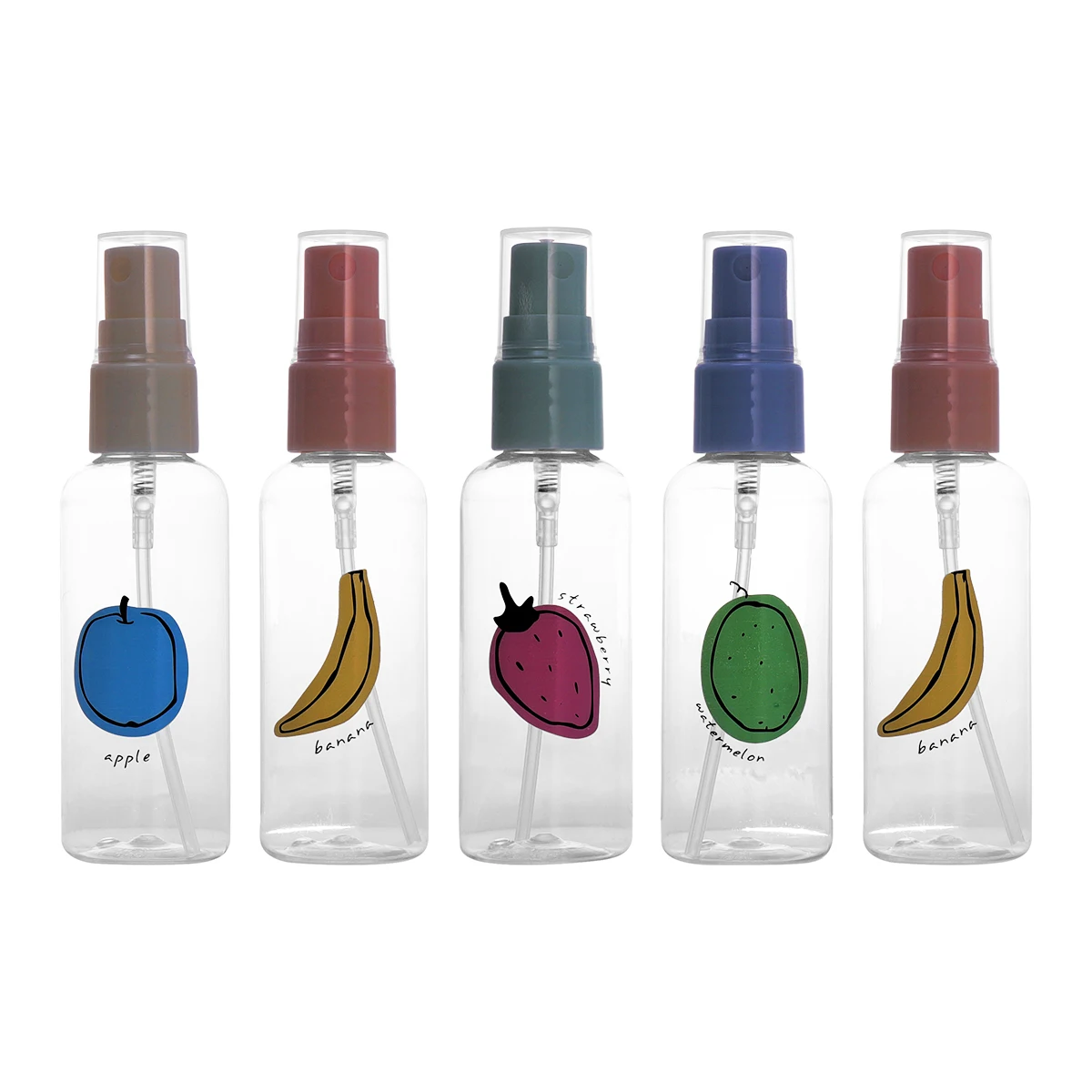 

5Pcs Refillable Subpackaging Bottles Fine Mist Sprayer Dispensing Spray Bottle Lightweight Durable Plastic Cartoon Pattern