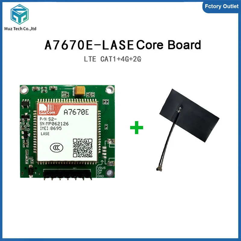 SIMCOM A7670E-LASE 4G LTE CAT1 Module development Core Board 4G 2G Voice breakout kit With antenna for Europe/Middle East/Africa