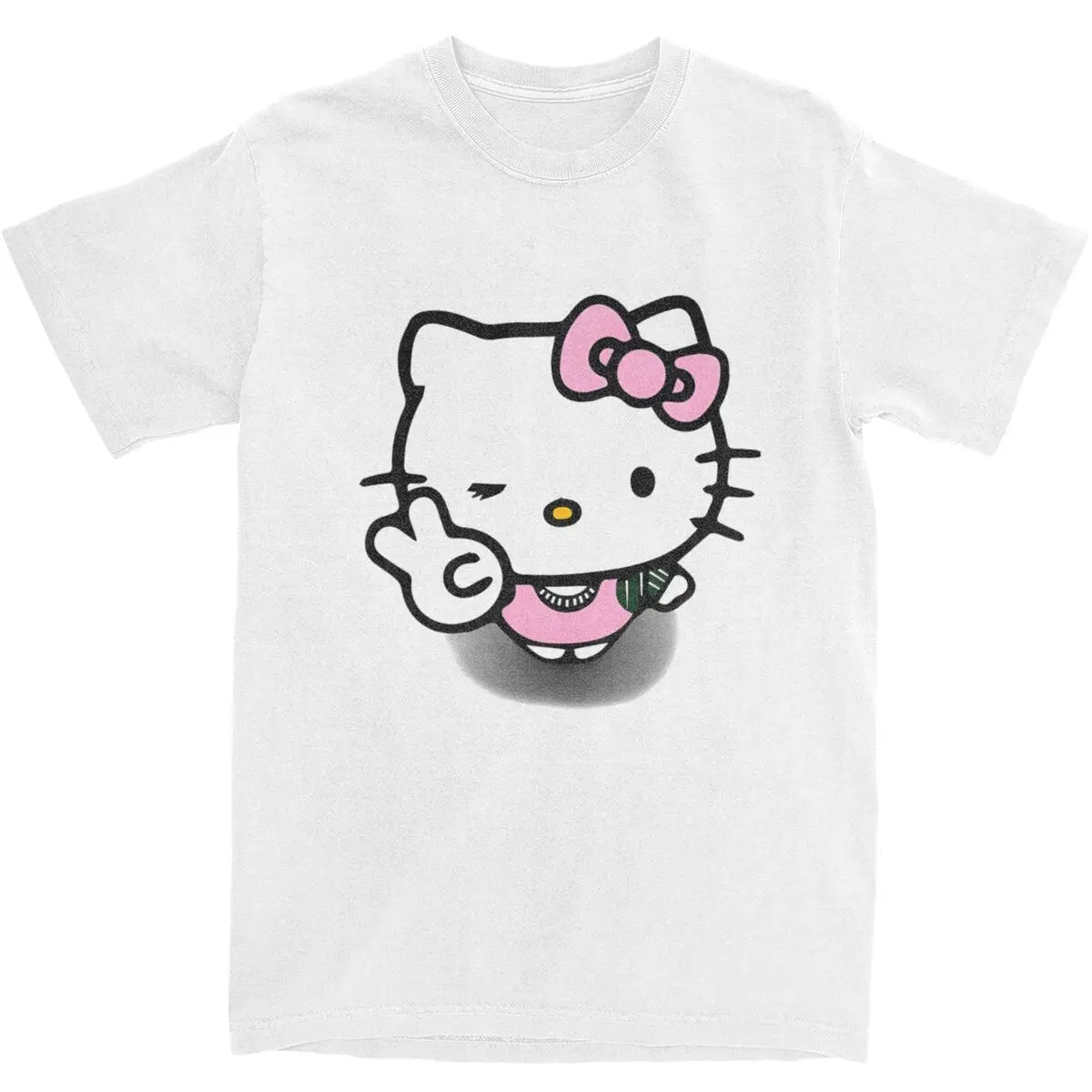 Hello Kitty T-Shirt Summer Y2K Funny T Shirts Cotton Harajuku Tshirt For Men's Short Sleeve Loose Top Tees