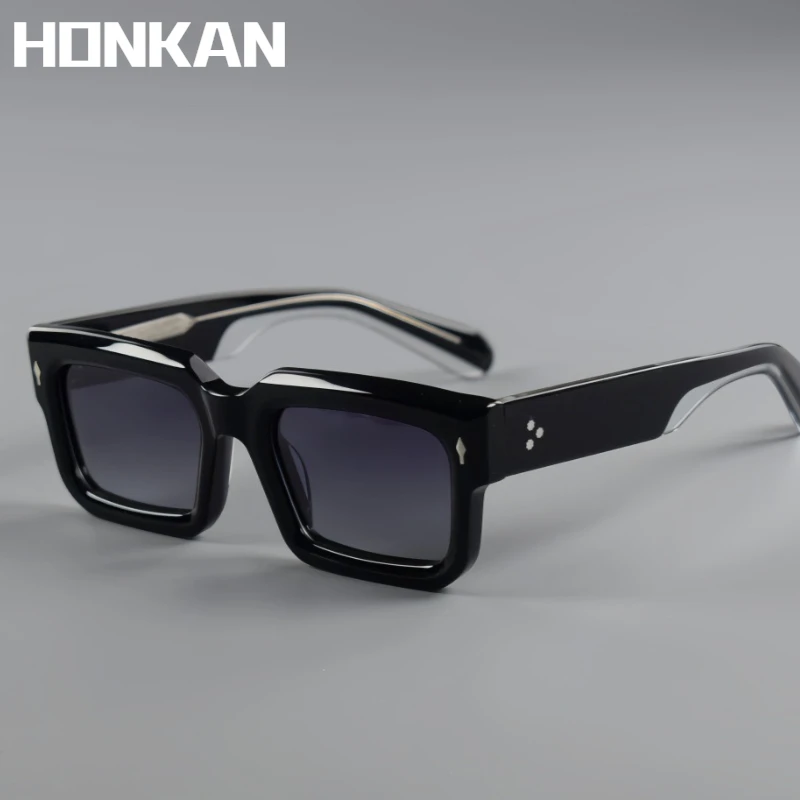 

Роскошные брендовые дизайнерские поляризационные солнцезащитные очки, мужские квадратные ацетатные солнцезащитные очки, мужские трендовые очки, винтажные женские очки UV400