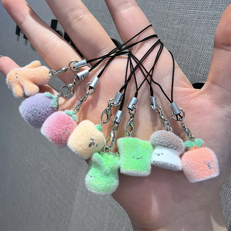 Resin Flocking Mini Mushroom Pendant To Give To Friends As A Gift Furry Cute Cabbage Plant Ornament DIY Statue Accessories