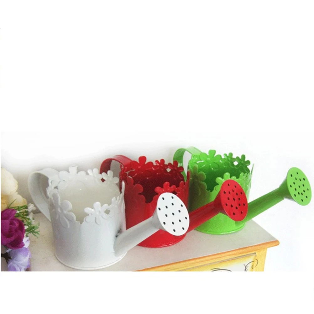 

Handmade Thickened Snowflake Sheet Iron Watering Can Decorative Floral Pattern Spray Paint Succulent Plant Flower Gardening