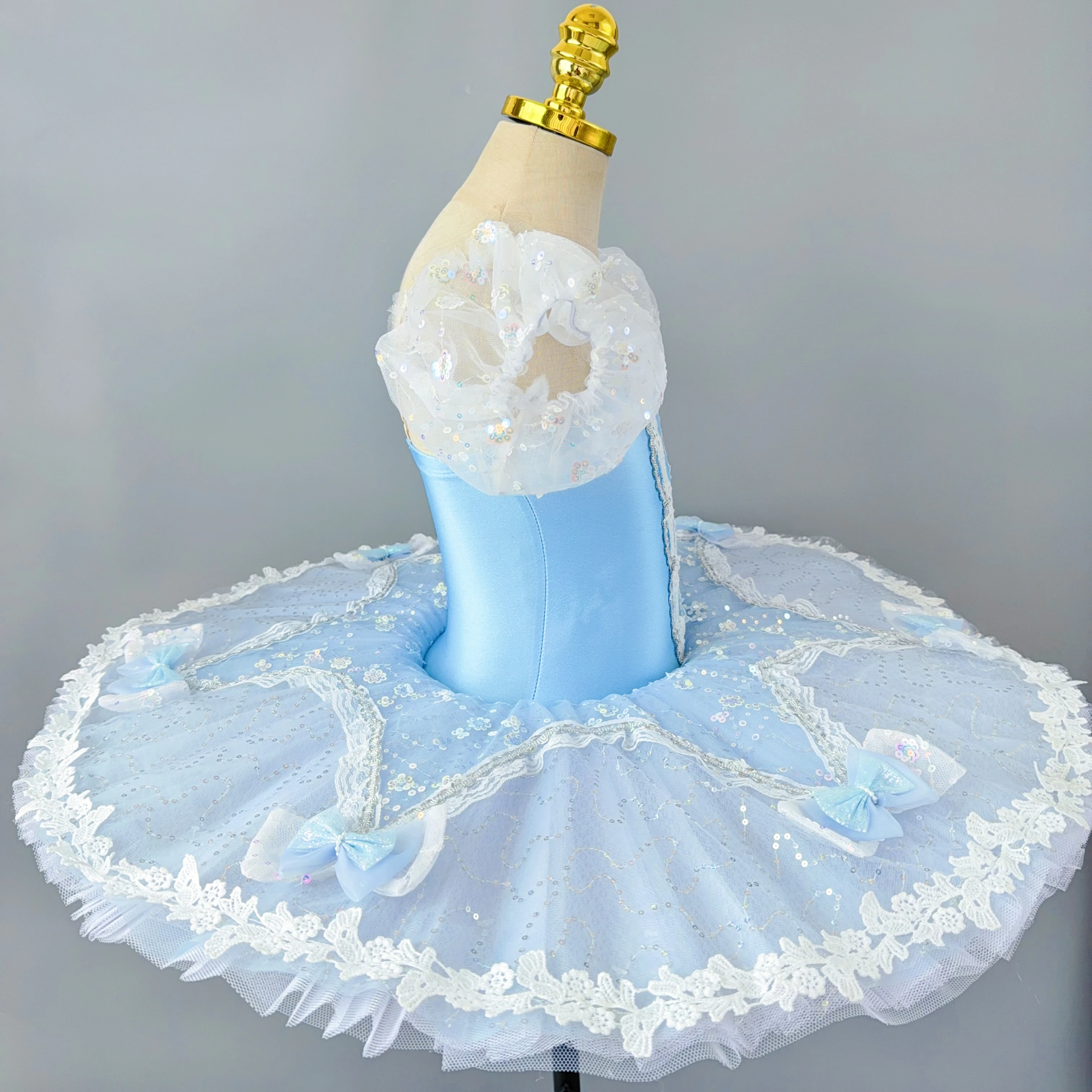 Jupe Tutu de Ballet professionnelle bleu ciel pour enfants, nouveau Style, danse du lac des cygnes pour filles, robe de Ballet pour enfants, vêtements de Performance