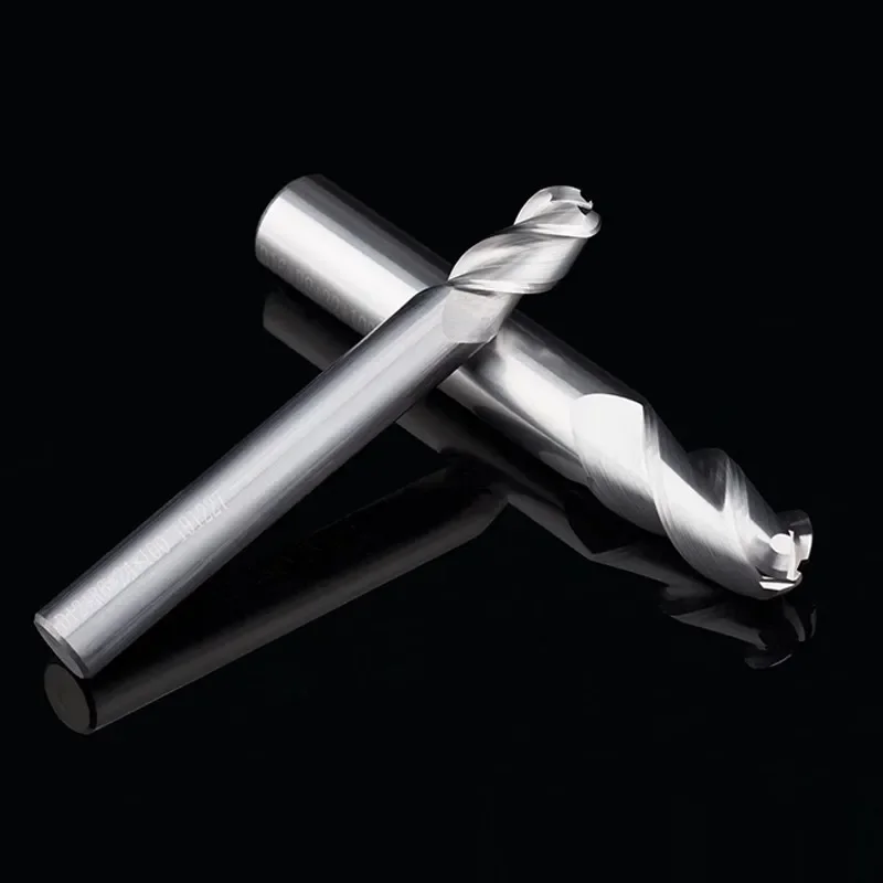WOY R0.5-R10 HRC55 3-Flute Ball Milling Cutter Tungsten Steel Carbide For Aluminum CNC Mechanical Machining Center End Mills