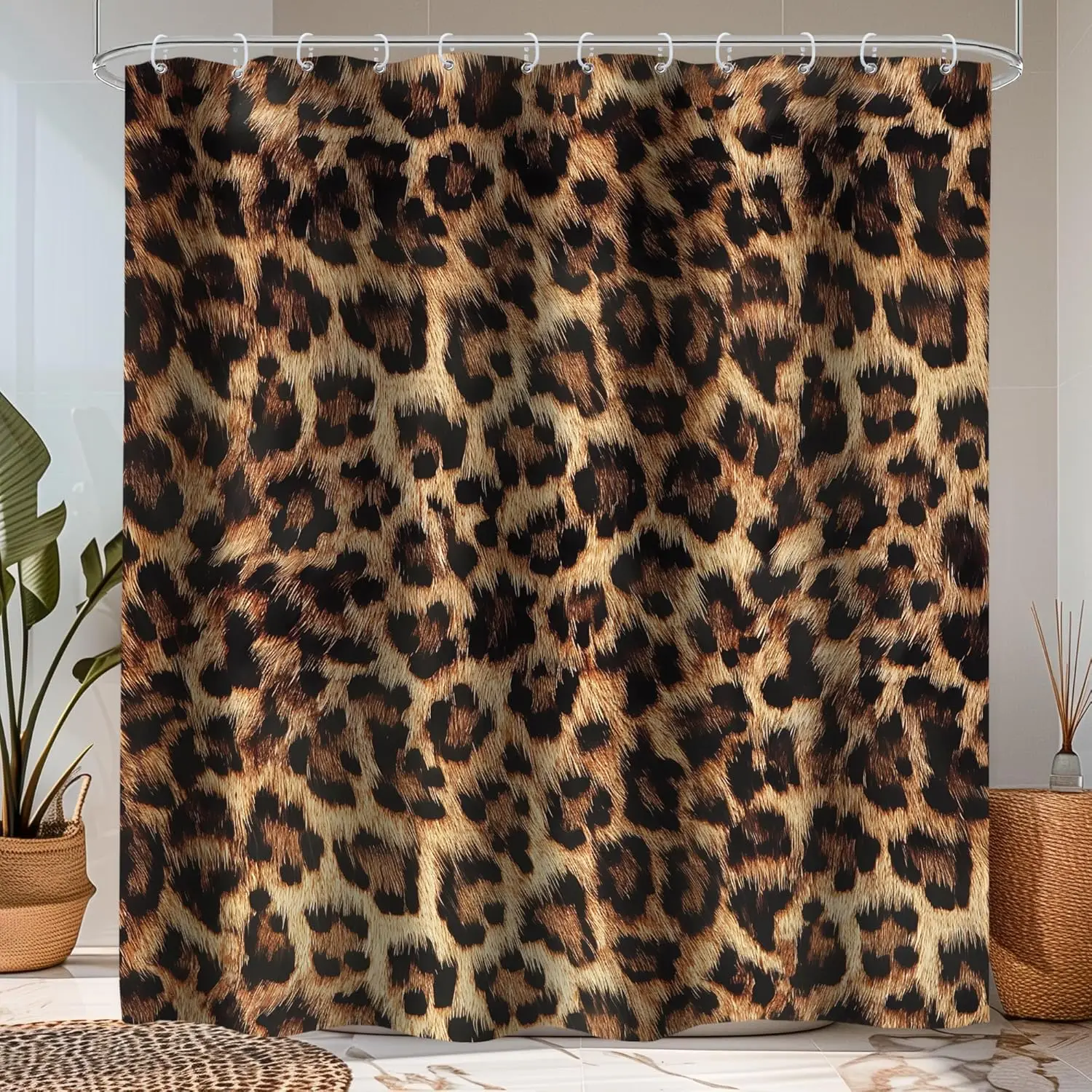 

Navy Blue Leopard Print Shower Curtain 60Wx72H Inches Wild Safari Skin Pattern Powerful Cheetah Panthera Fur Wildlif