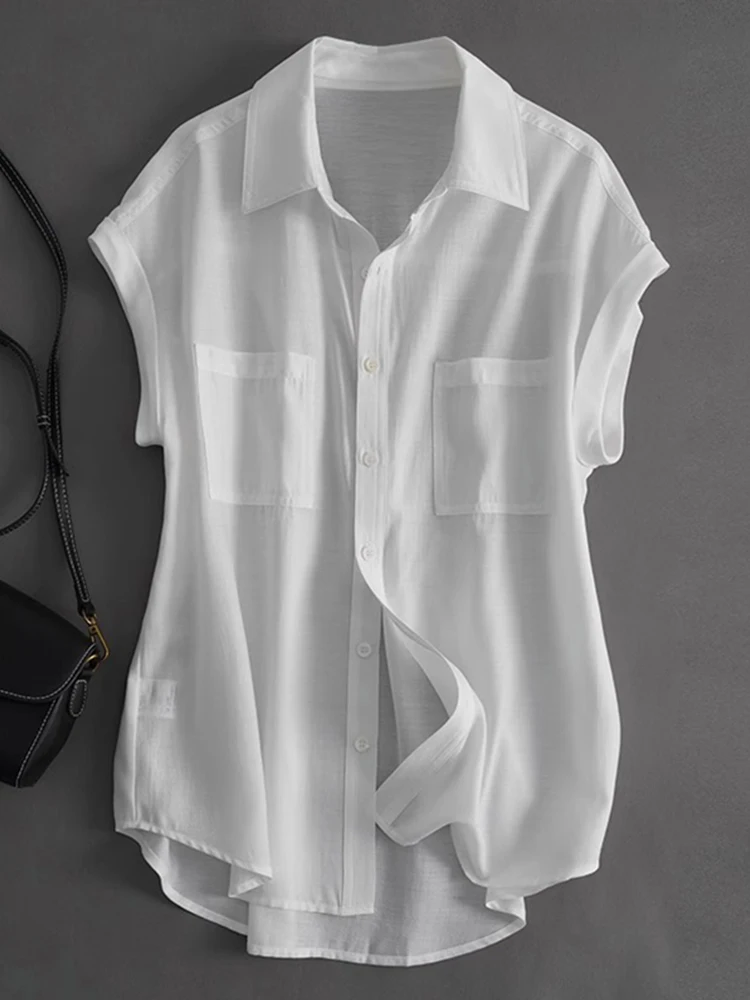 Ele Collar ort Sve Chiffon irt Mujer Verano Viajes Versátil Adelgazamiento Profional irt Moda Ajuste Suelto