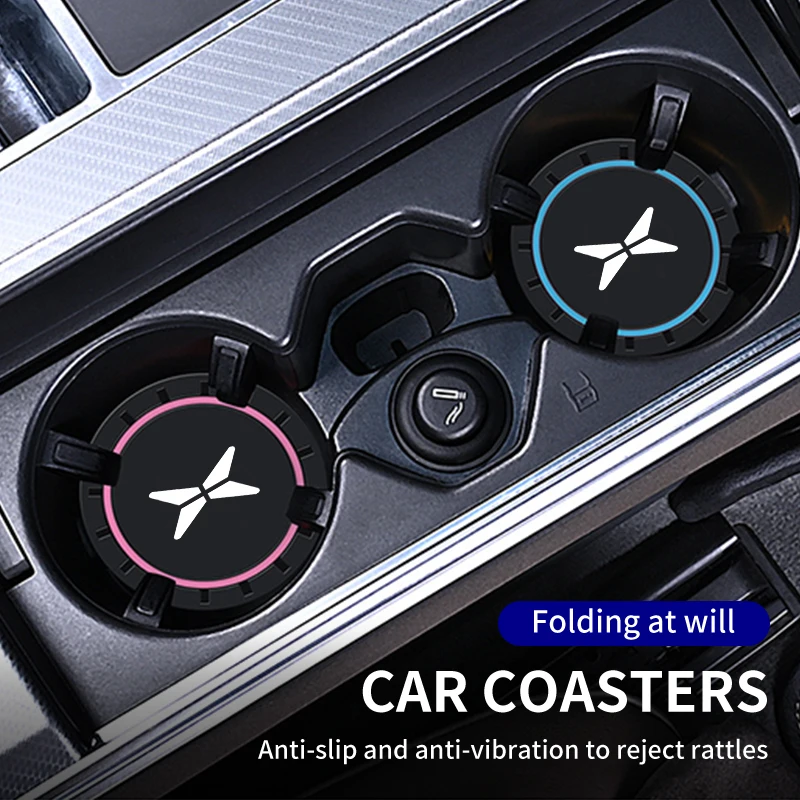 1Pair Car Silicone Coasters Anti-slip Shock-Absorbing Interior For Xpeng P7 G3 G3i G9 P5 X2 N5 F30 H93 Beta 2019 2020 2021
