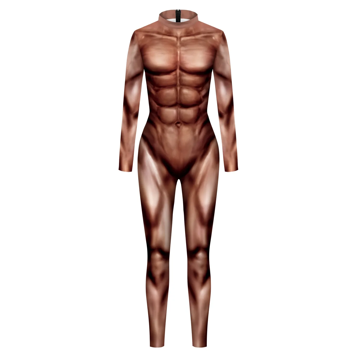 Halloween Cosplay Costume Set para adultos, macacão impresso muscular, manga comprida, tecnologia de impressão 3D, Halloween, 2024