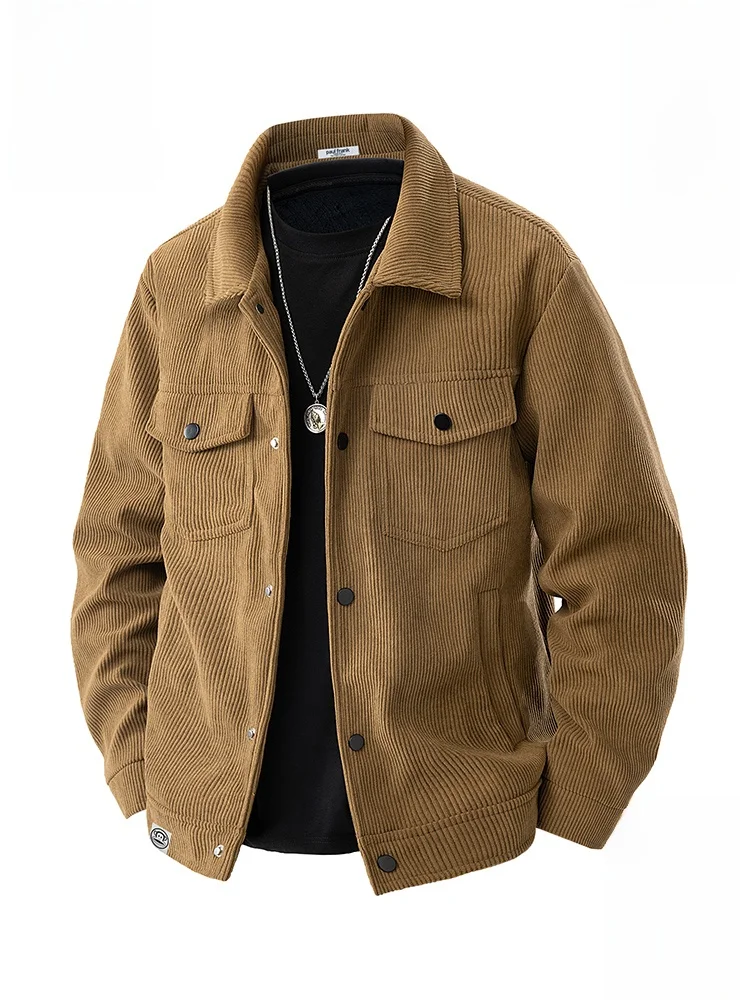 

PaulFrank Men's Casual Loose Fit Corduroy Jaet with Fce Autumn Winter Outerwear Classic American Retro Sle Workwear