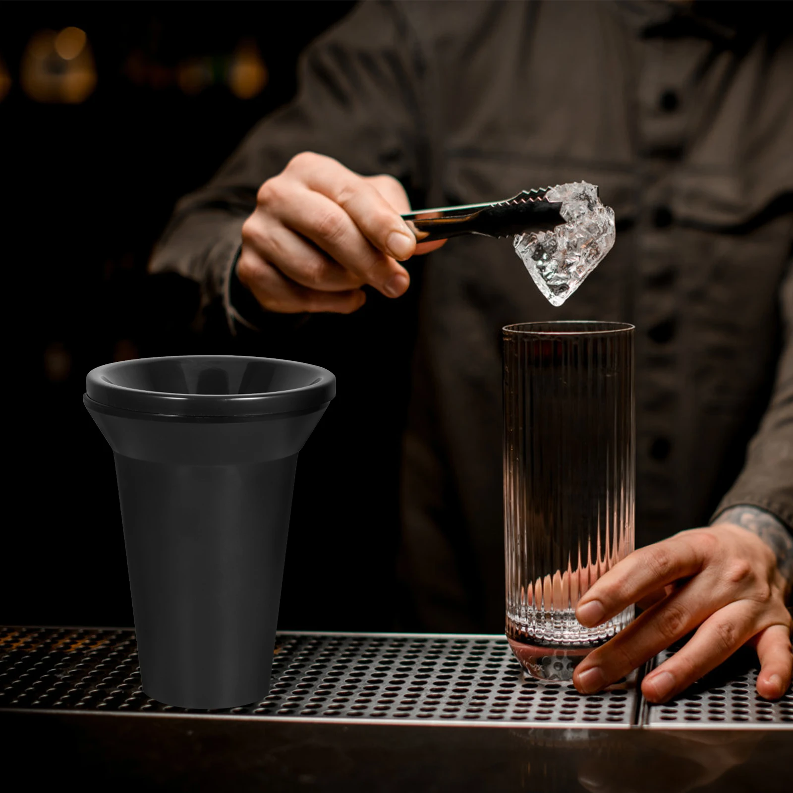 

Tasting Spittoon Ice Bucket 1 Small Size Black Color Plastic Bar Tool Portable Storage For Home Restaurant