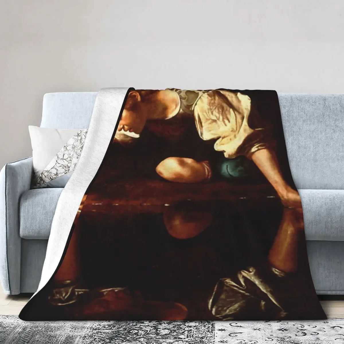 Ультрамягкое одеяло из микрофлиса Michelangelo Merisi Da Caravaggio Narcissus