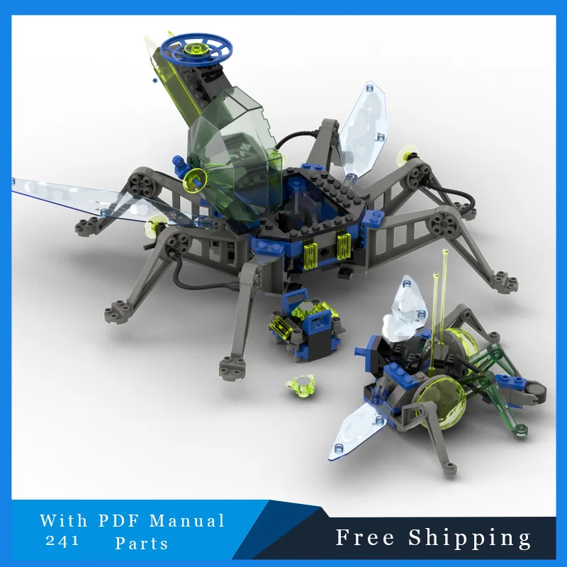 241 PCS Serie Spaziale Cool Insect Machinery Modular Building Blocks Modello Per I Bambini Assemblaggio Display Giocattoli Regali Di Compleanno Di Natale