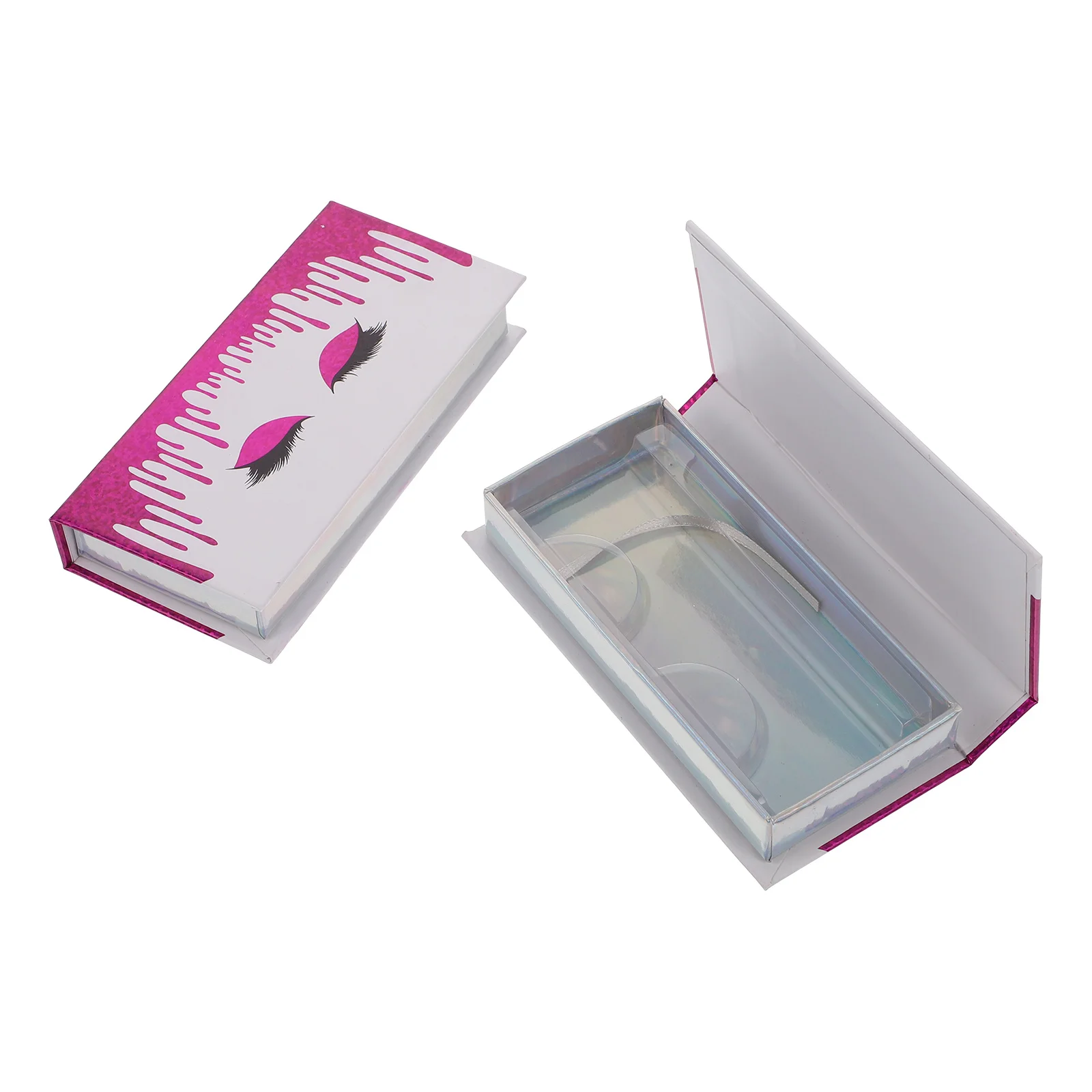 2Pcs Falsche Wimpern Box Schöne Papier Wimpern Lagerung Organizer Leichte Praktische Große Kapazität Einfach Öffnen Falsche Wimpern