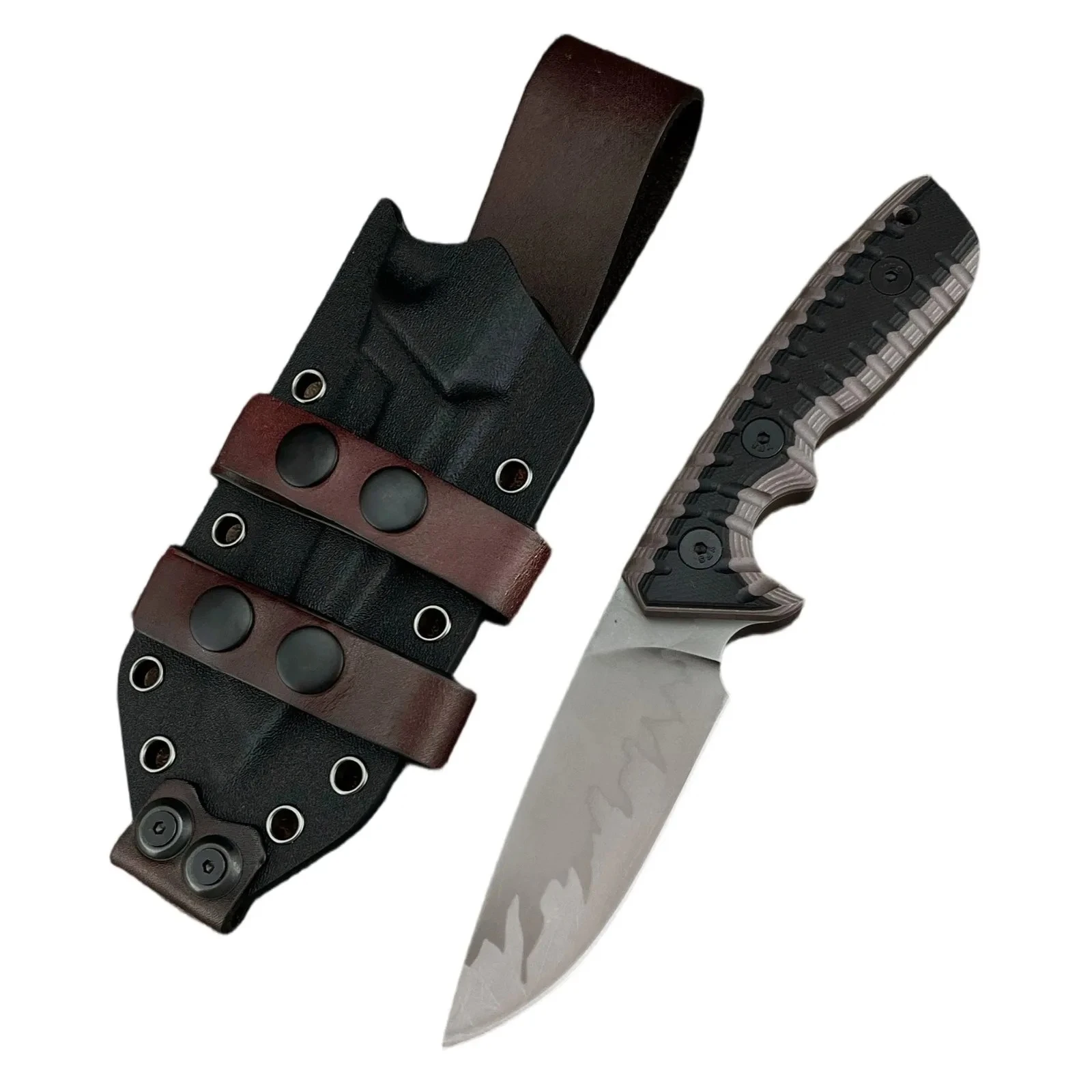 

Охотничий нож с лезвием 9Cr18Mov, двухцветный, тактический, с фиксированным клинком, рукоять G10, для бушкрафта, военного и повседневного использования (EDC), для активного отдыха