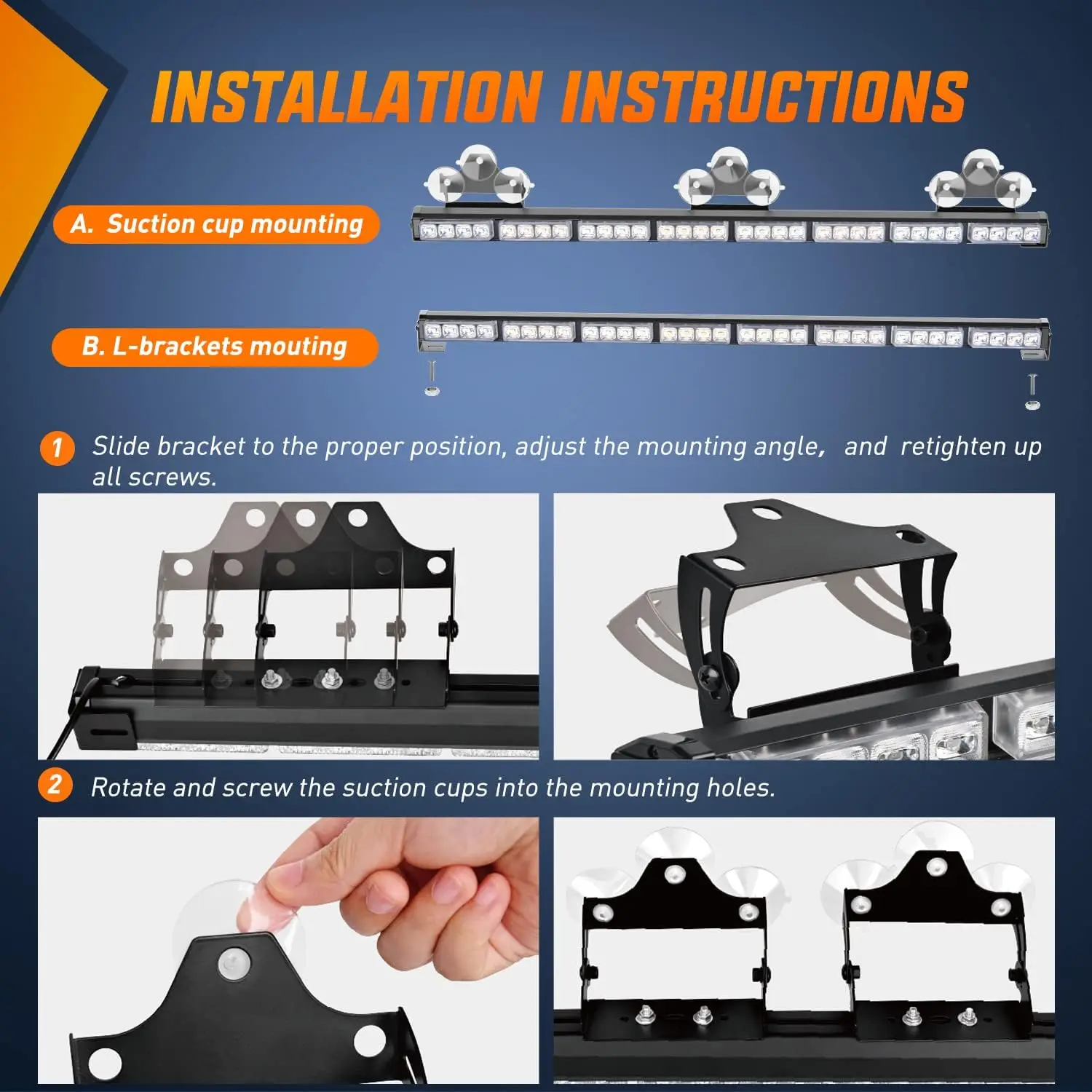 Nilight 35" LED Traffic Advisor Strobe Light Bag Lights on Trucks Police Cars 5