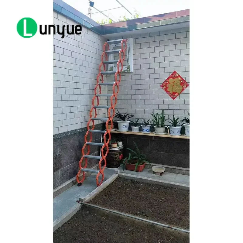 Space Saving Aluminum Retractable Attic Stairs Easy to Install CE ISO Certified Durable Folding Ladder for Home Loft Access