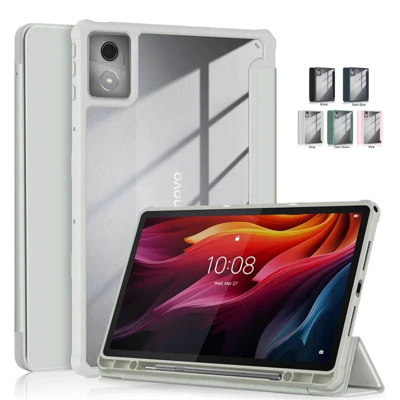 For Lenovo Tab K11 Plus Case with Pen Holder Magnetic Acrylic Hard Back Stand Cover For Lenovo K11 Plus 11.45 inch tb352fu Case