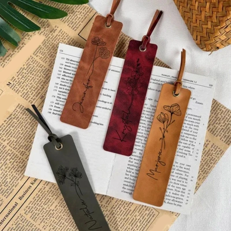 4Pcs Handmade Leather Bookmarks Vintage Bookmarks with Traditional Tassels Book Mark Book Page Divider for Book Lover