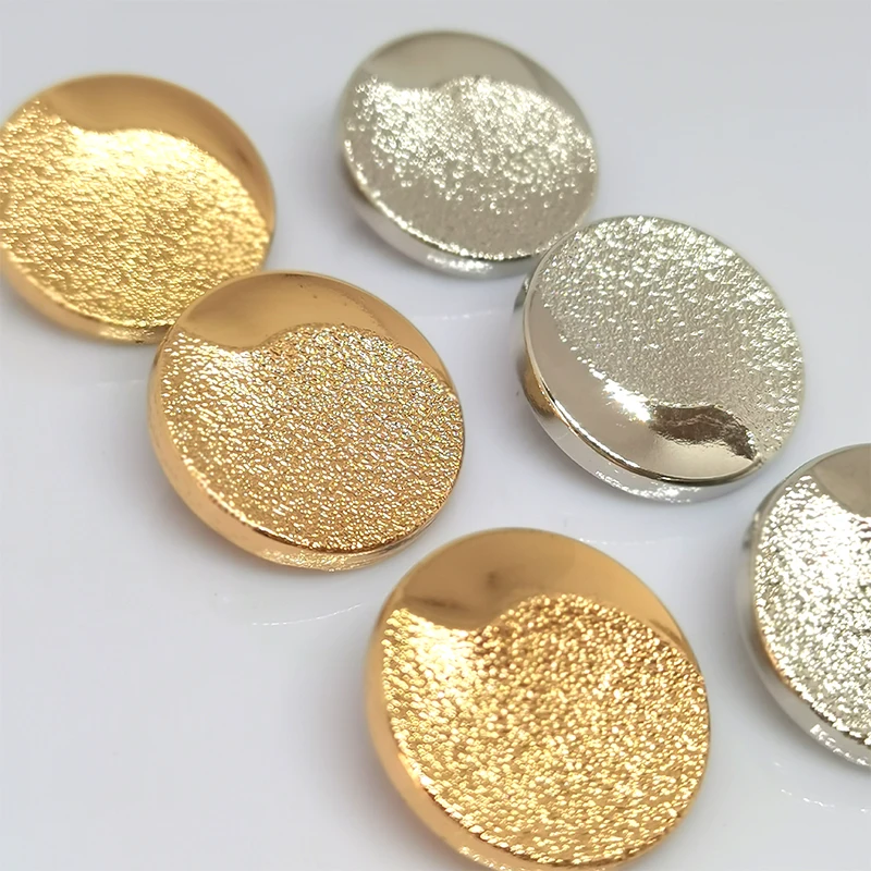 18/23MM Frosting Gold Silver Metal Round Buttons Of Clothing High Quality Sewing Accesories Decor Button For Crafts Apparel DIY