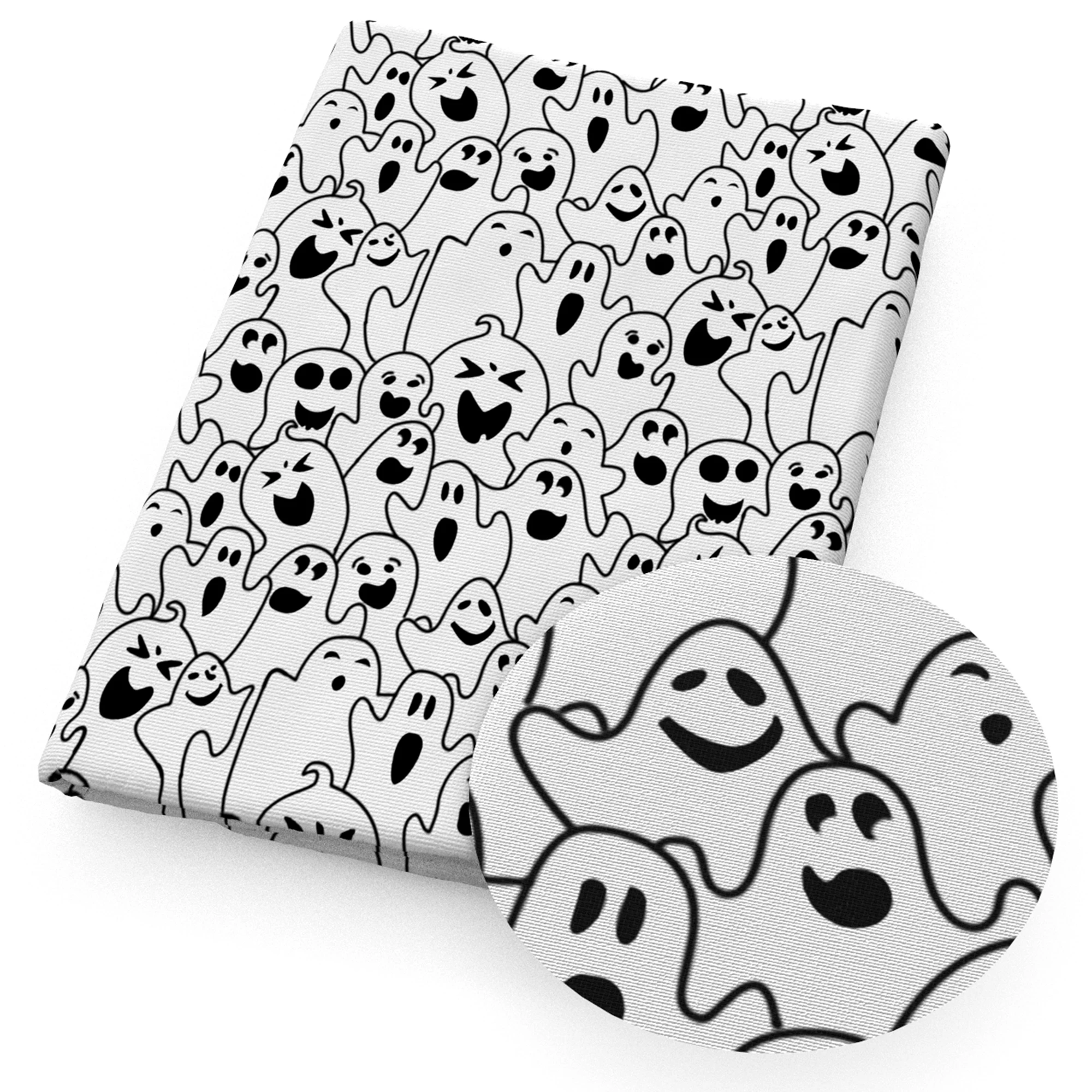 Halloween Bat Pumpkin Skull Printed Polyester Pure Cotton Material Patchwork Tissue Sewing Quilting Fabrics Needlework DIY Cloth