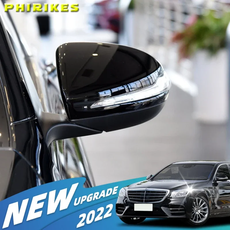 ABS Horns Rearview Mirror Frame Cover Trim For Mercedes Benz C W205 E W213 S class W222 GLC X253 GLB Left hand drive