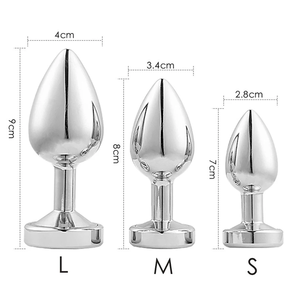 3 Size Anal Sex Toys Butt Plug Aluminum Alloy Prostate Massage Dildos For Women Men LED Night Light Butt Plug Gay Adult Products