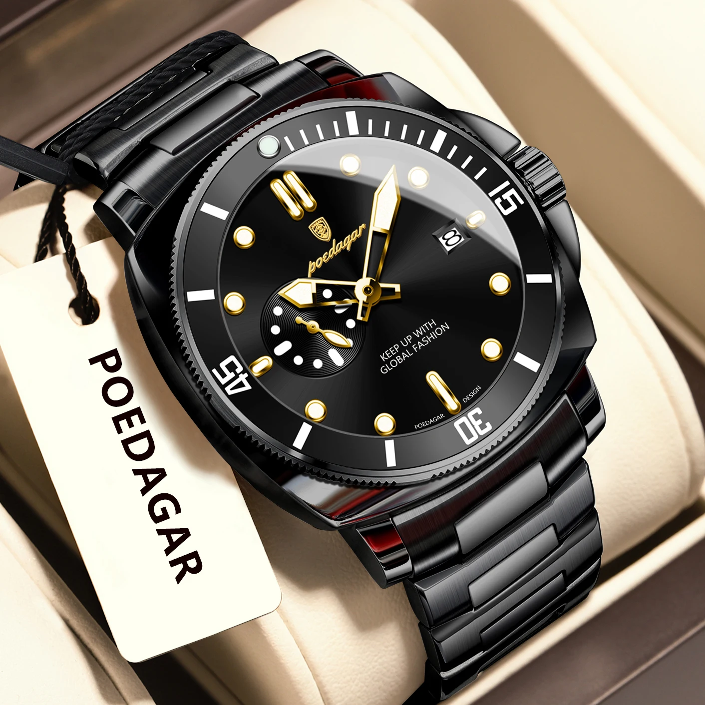 Men's Trendy Waterproof Quartz Watch with Luminous Features