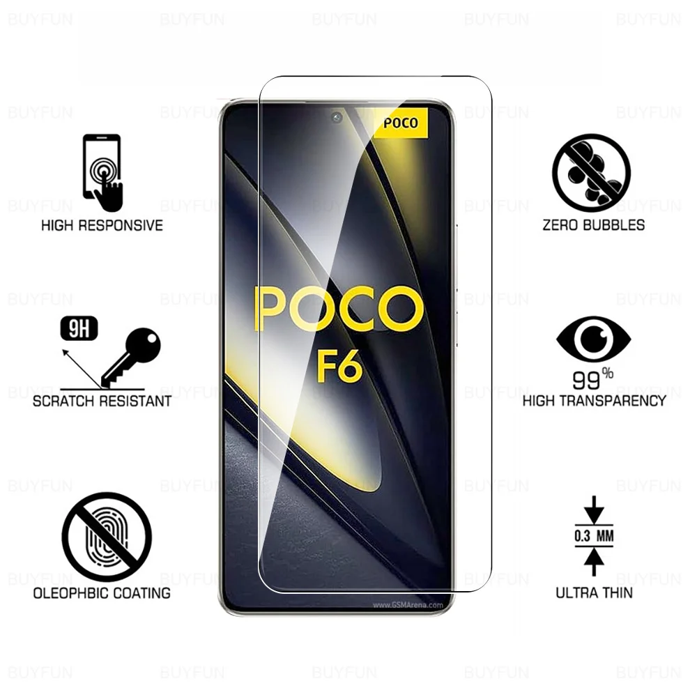 2in1 Screen Protector For Xiaomi Poco F6 5G Camera Tempered Glass Pocophone X6 M6 Pro C65 X6Pro F6Pro M6Pro 4G Protective Glass