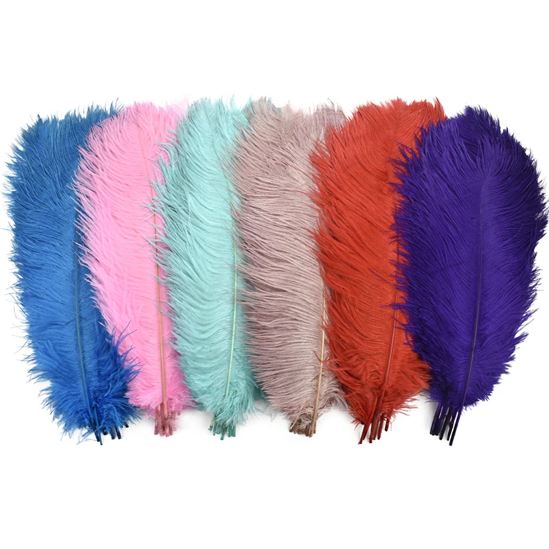 

10Pcs Colored Ostrich Feathers Decoration 45-50CM Large Black White Wedding Centerpieces for Tables Accessories Carnival Vases