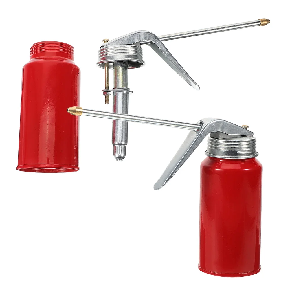 

2Pcs Manual Oil Can with Long Spout for Precise Lubrication Metal Oil Dispenser for Motorcycle Engine Car and Small Machinery
