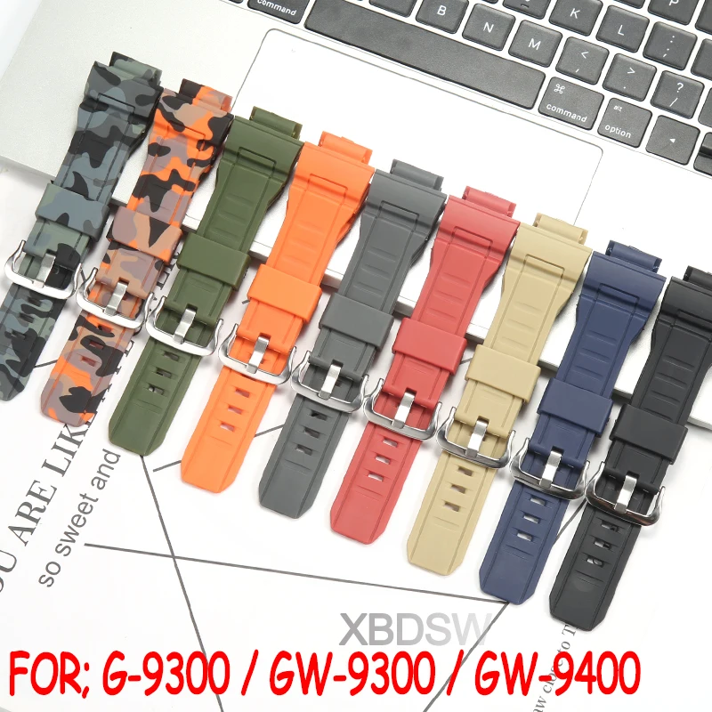 Watch Accessories Suitable for Casio G-9300/GW-9300/GW-9400 Men's Waterproof Watch Band Rubber Replacemnet Strap