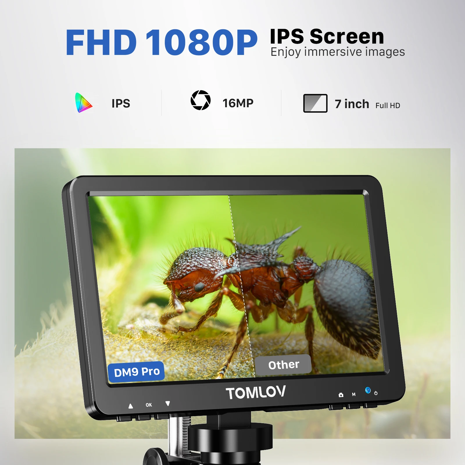 Imagem -03 - Tomlov-microscópio Digital para Solda Microscópios Digitais 1200x Todo Coin View 16mp Ips Screen Dm9 Pro Hdmi