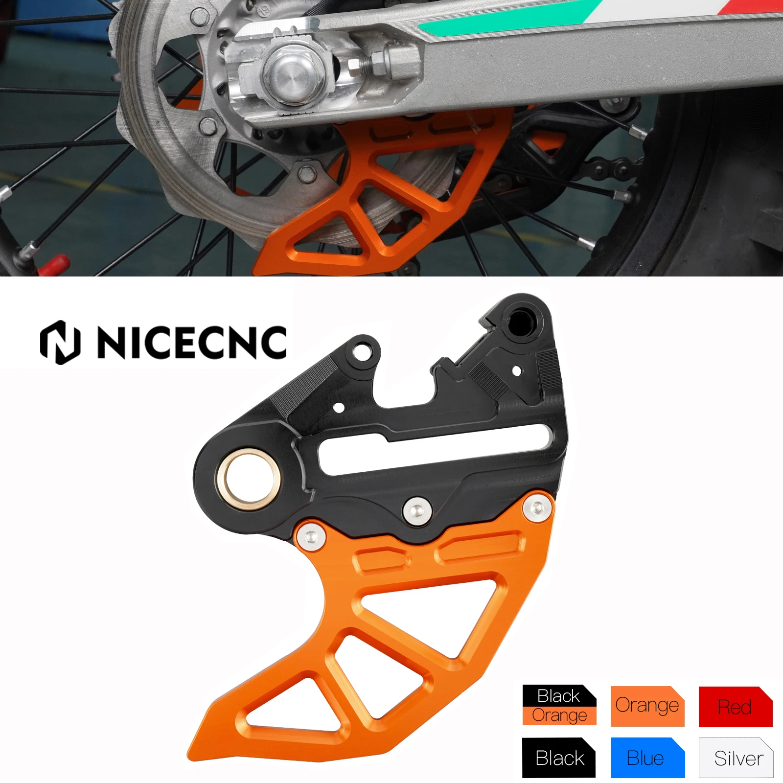 

Для KTM EXC 300 2023 NICECNC защита заднего тормозного диска Protector EXC EXC-F XCW XCF-W 125 200 250 300 350 400 450 500 алюминий