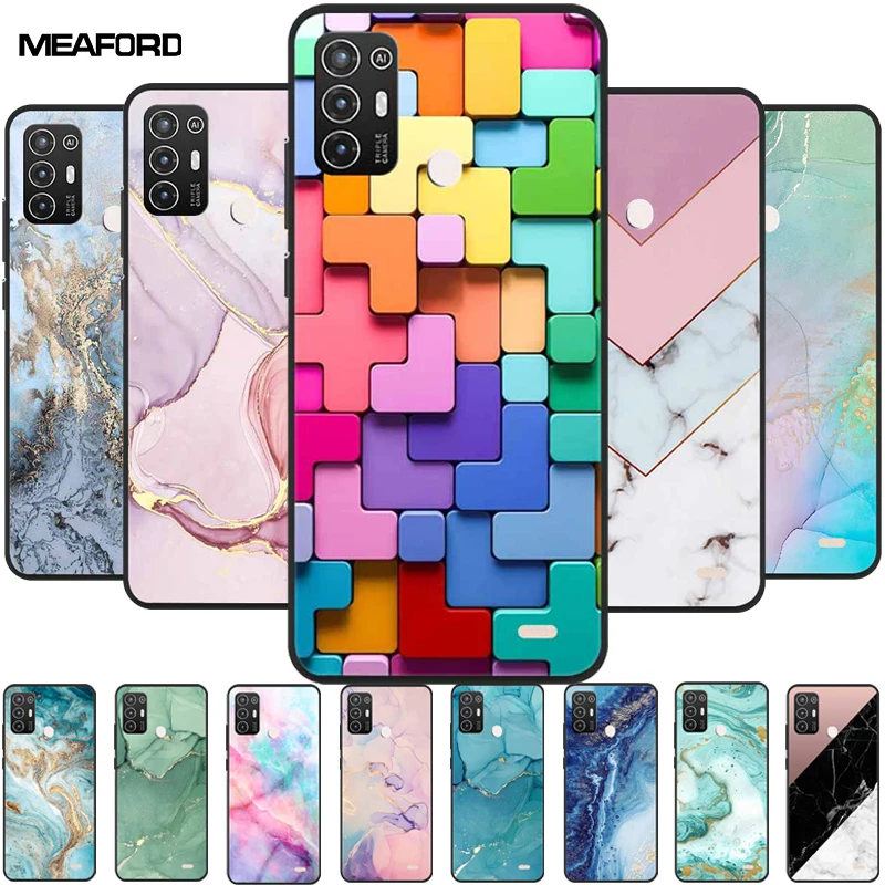 Para ZTE Blade A52/A52 Lite funda A72 4G 5G mármol suave TPU funda de teléfono de silicona para ZTE Blade A52Lite parachoques a prueba de golpes