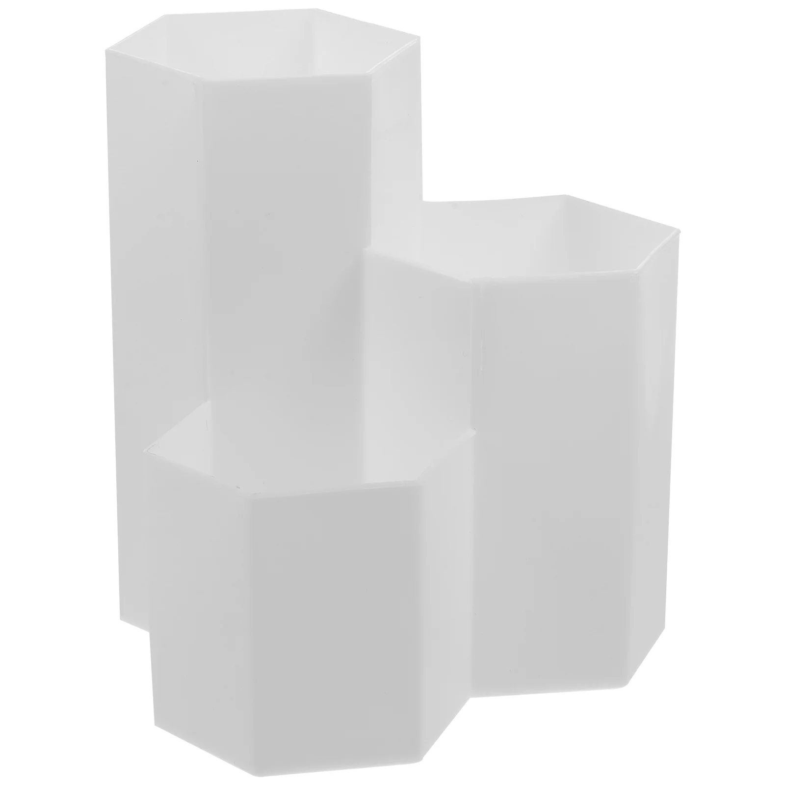 

Hexagonal Pen Holder Desk Organizer Stationery Caddy Plastic Pencil Cup Case Smooth Sturdy Bedroom Office Study Room