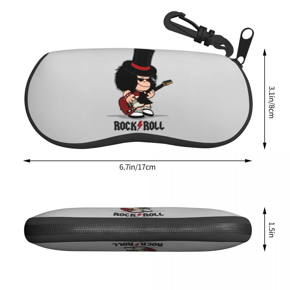 Custom Comic Mafaldas Rock Guitar Shell Glasses Case Unisex Travel Cartoon Quino Manga Eyeglasses Case Sunglasses Protector Box