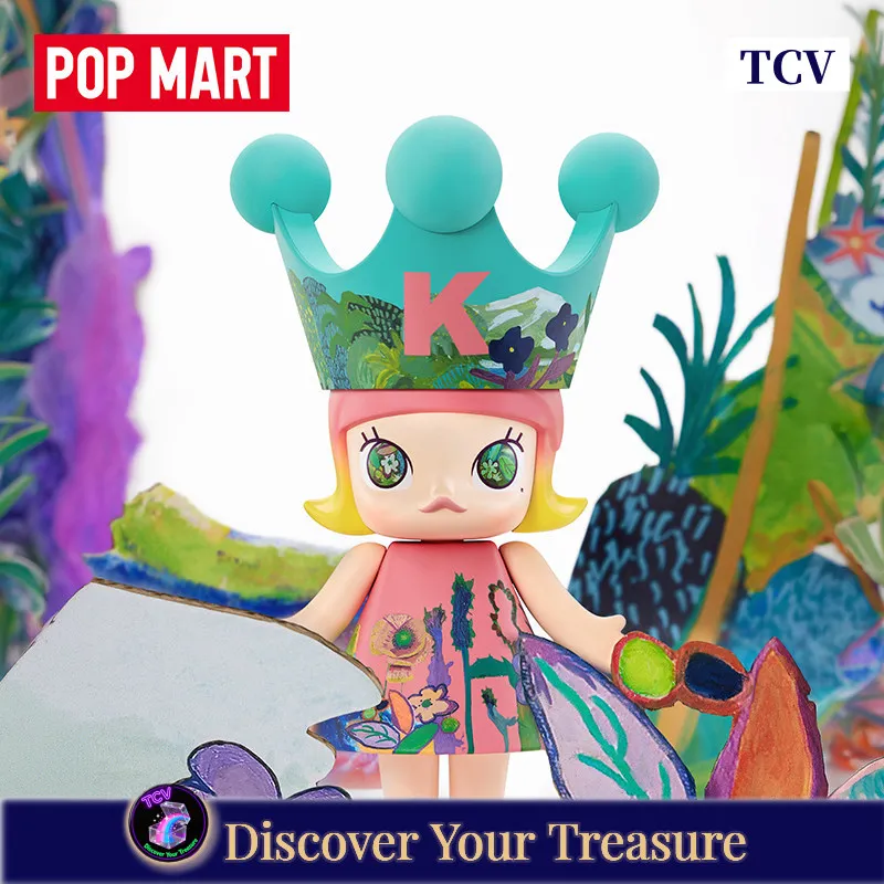

Tcv Pop Mart Mega Royal Molly 400% Floral Painted Collectible Figurine Home Decoration Ornament Ideal Gift For Adult Collectors
