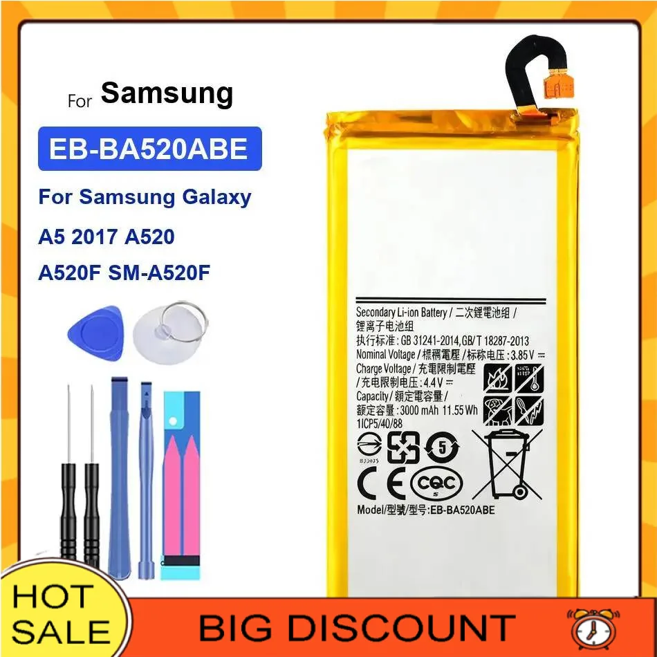 2300-3000Mah Mobile Phone Battery EB-BA510ABE EB-BA500ABE EB-BA520ABE For Samsung Galaxy A5 2016 2017 2015
