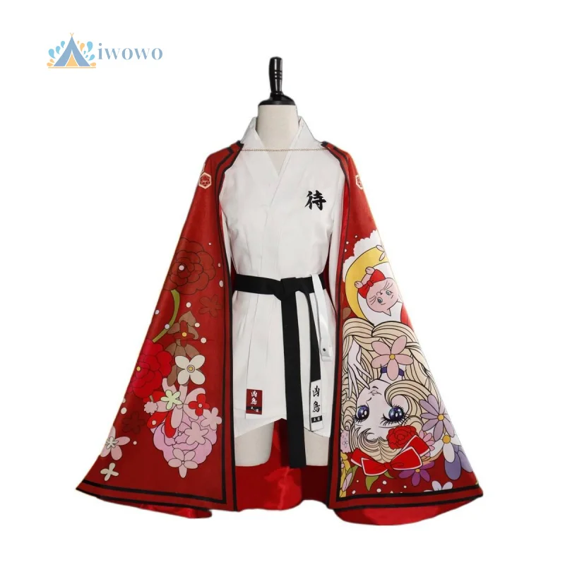 

Game The Hundred Line Cosplay Magadori Kyoshika Costume Printed Cape Dress Uniform Halloween Carnival Party Fantasia Suit