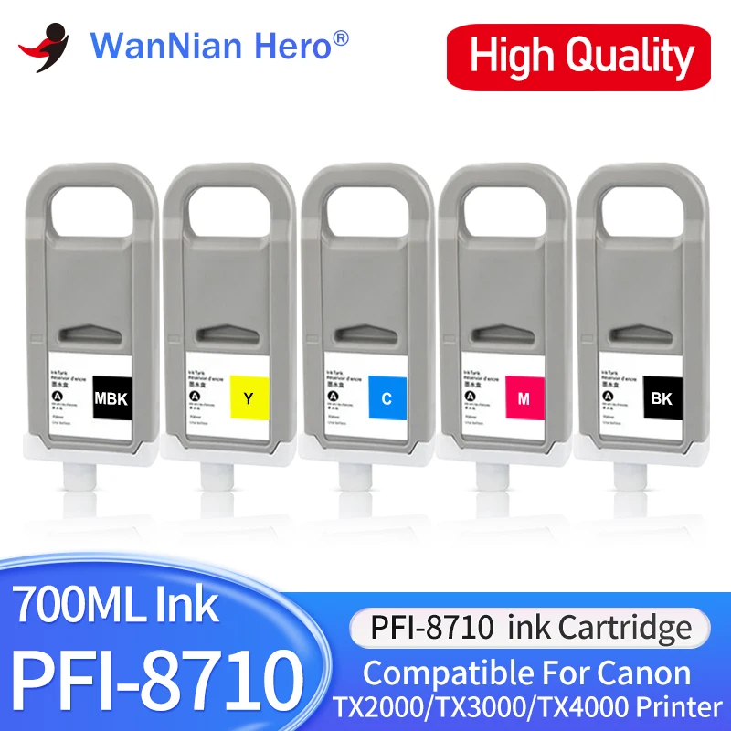 

PFI-8710 Ink Cartridge Compatible For Canon TX2000 TX3000 TX4000 Printer Pigment Ink Cartridge PFi8710 8710 PFI-8710BK MBK C M Y