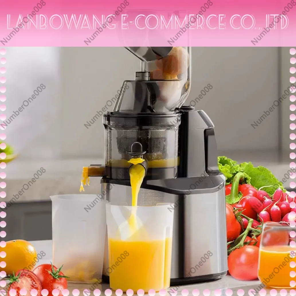 Masticating Juicer Cold Press Slow Juicer Vegetable Fruit Juice Extractor with Wide Chute Large Caliber for Home Use