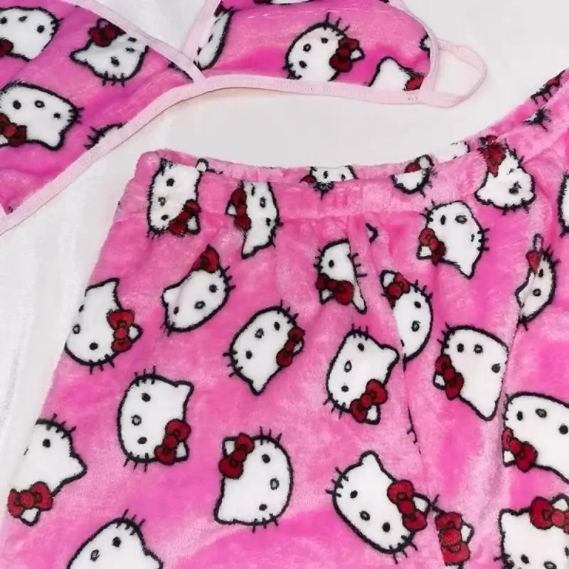 Bikini Women's Pajamas Two-Piece Set Sanrio Home Underwear Cartoon Summer New Beach Wear Bra Shorts Girl Hello Kitty Fashion - view 5