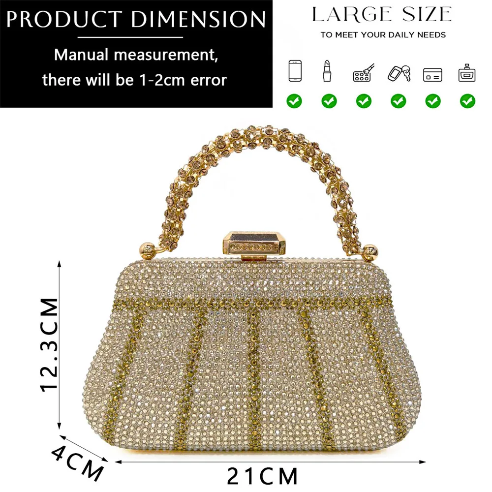 Bolso y zapatos hechos a mano de estilo Nigeriano para mujer, zapatos elegantes de punta estrecha, con asa de cristal, a la moda, novedad