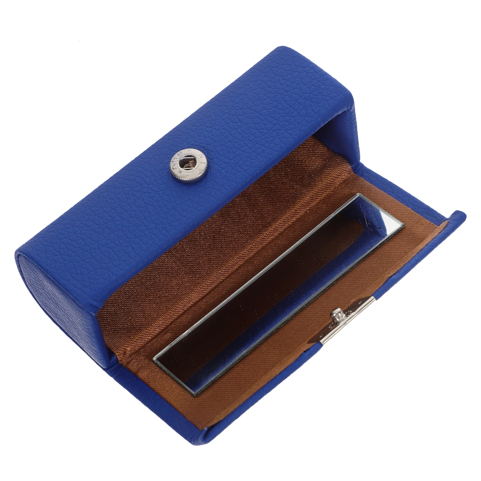 

Exquisite Pu Lipstick Case With Mirror Portable Small Organizer For Women Travel Holder Outdoor Snap Button Liner