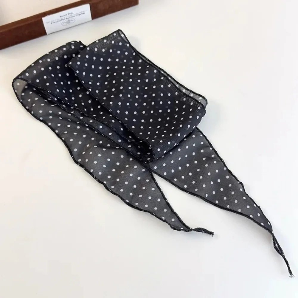 New Leopard Print Scarf Belt Polka Dot Boho Hair Band Head Wrap Luxe Versatile Satin Accessories Women Neckerchief