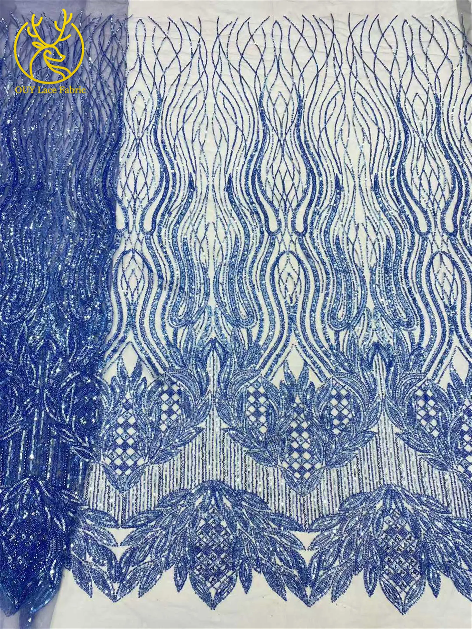 Eleganter Afrikanischer Pailletten-Perlen-Spitzenstoff 2026 Hochwertige Nigerianische Französische Bräutigam-Stickerei Tüll-Spitzenstoff für Braut und Hochzeit – Detail 10