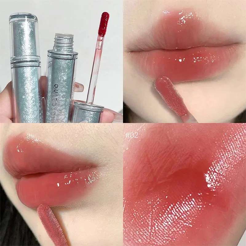 Spiegel Water-Licht Glas Lip Glazuur Waterdichte Lipgloss Blijvende Vloeibare Lippenstift Voor Make-Up Cosmetica