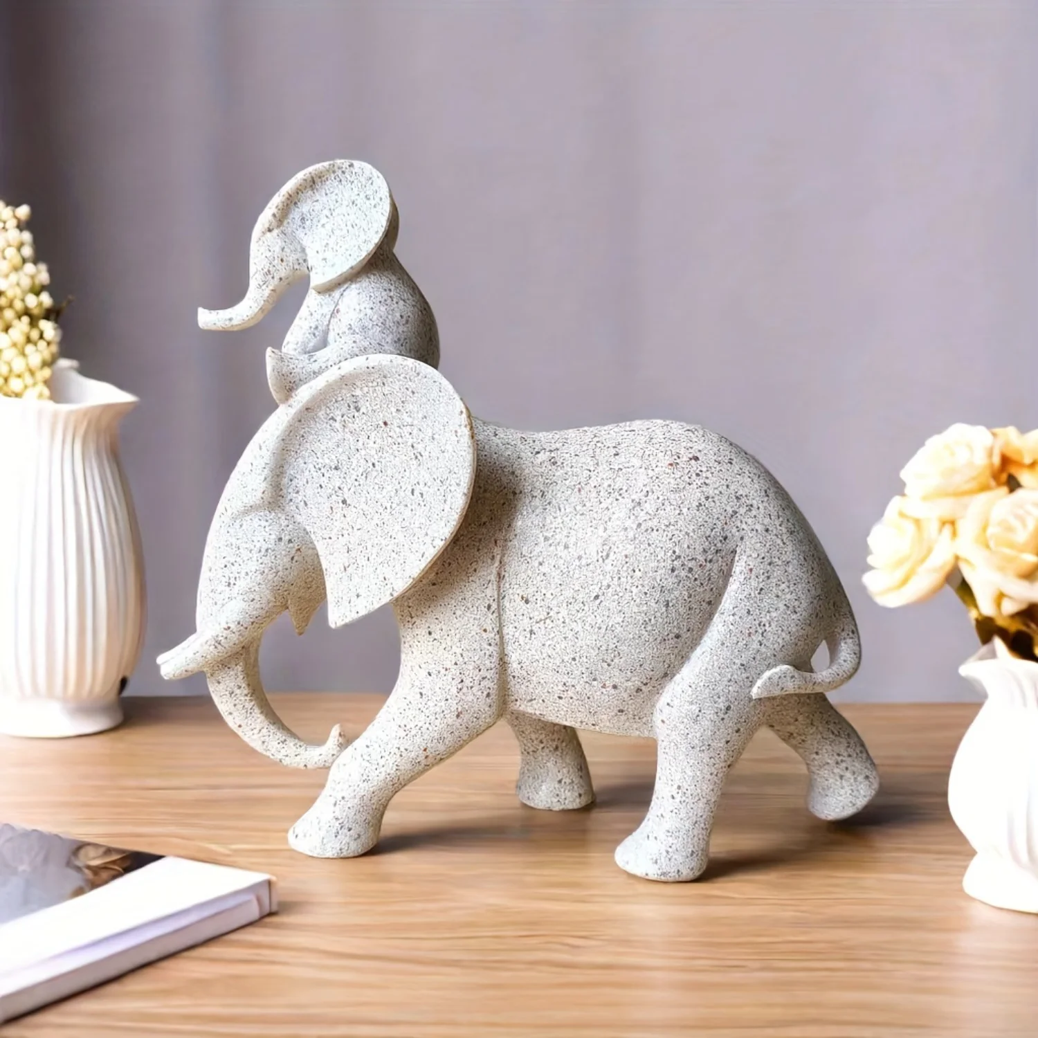 

Современный набор скульптур «Мать и слон» из смолы для гостиной, декора, винного шкафа и кабинета — идеально подходит для зала