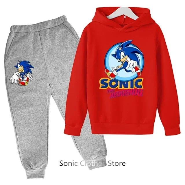 Baby Boy Clothes Casual Clothes Sonic- Hoodie Set Kids Tops Pants 2pcs Girls Clothing Children Fashion Tracksuit